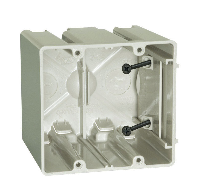 ALLIED MOULDED - Allied Moulded SliderBox 42 cu in Square Polycarbonate 2 gang Outlet Box Beige