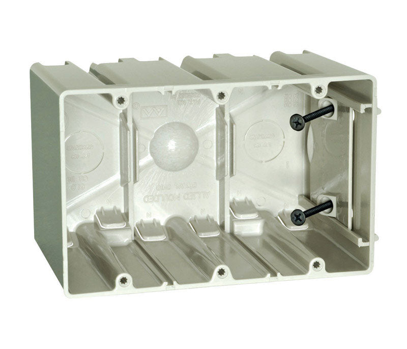 ALLIED MOULDED - Allied Moulded SliderBox 61 cu in Rectangle Polycarbonate 3 gang Outlet Box Beige