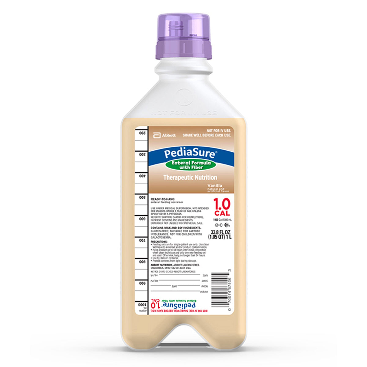 Abbott Nutrition - Pediatric Tube Feeding Formula PediaSure® 1.0 Cal with Fiber Vanilla Flavor 1 Liter RTH Container Liquid Fiber [8/CS]