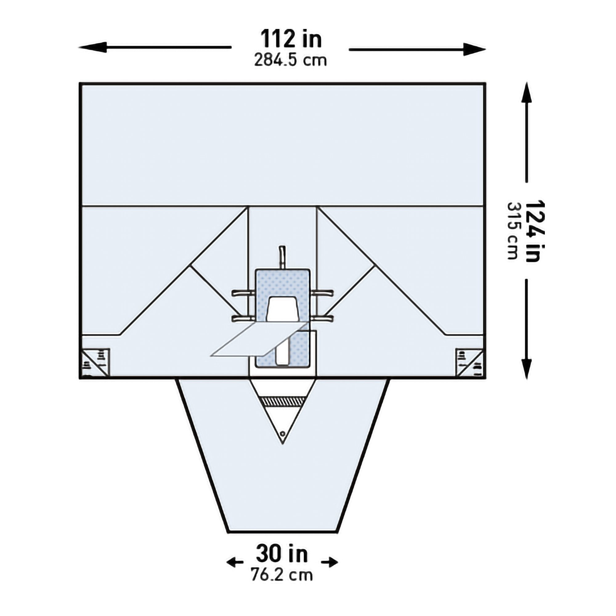 McKesson Brand - Abdominal Drape McKesson LAVH Laparotomy Drape 112 W X 30 W X 124 L Inch Sterile [1/PK]