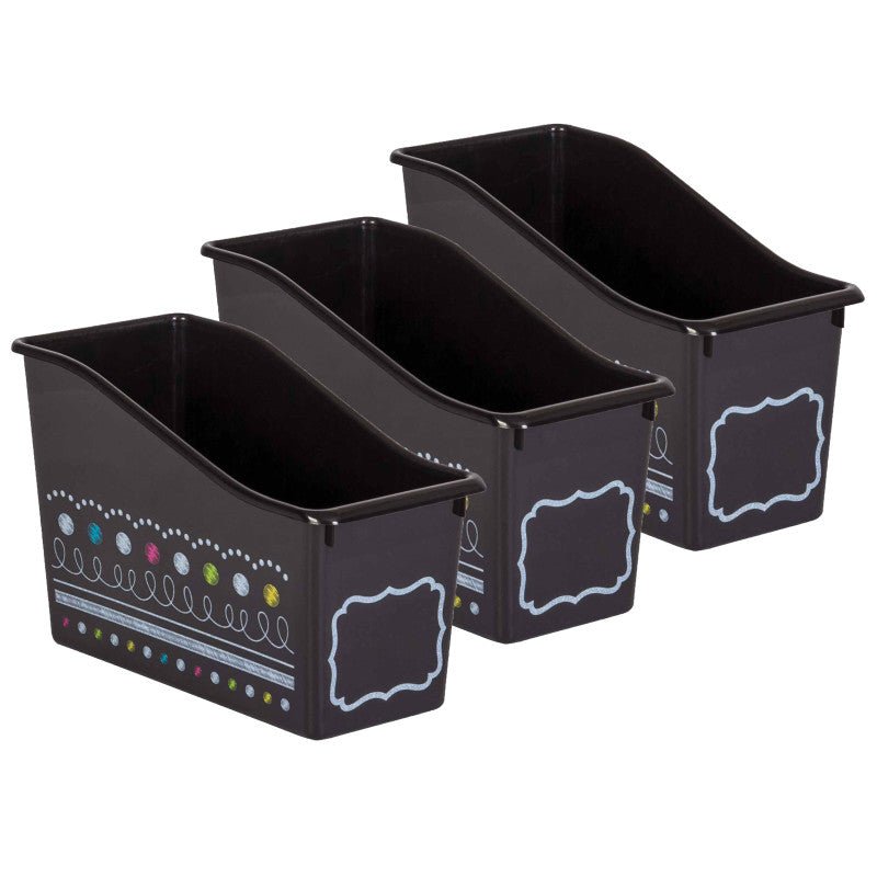 TEACHER CREATED RESOURCES - Chalkboard Brights Plastic Book Bin, Pack of 3