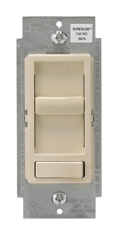 LEVITON - Leviton SureSlide Light Almond 600 W Preset Slide Dimmer Switch 1 pk