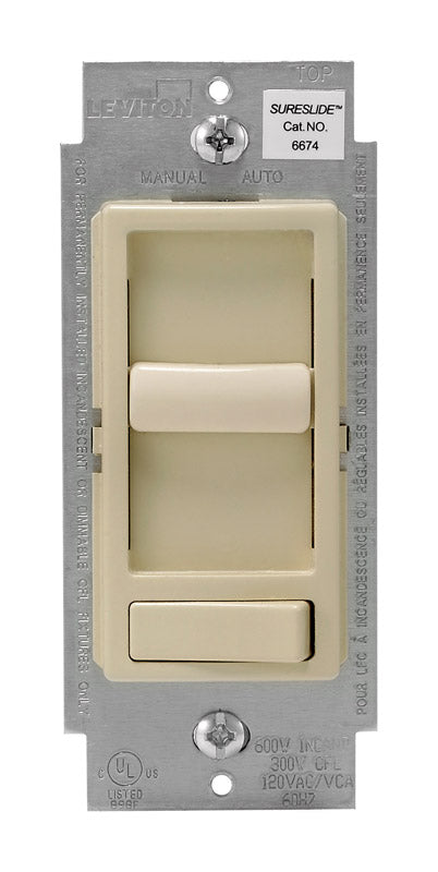 LEVITON - Leviton SureSlide Ivory 600 W Preset Slide Dimmer Switch 1 pk
