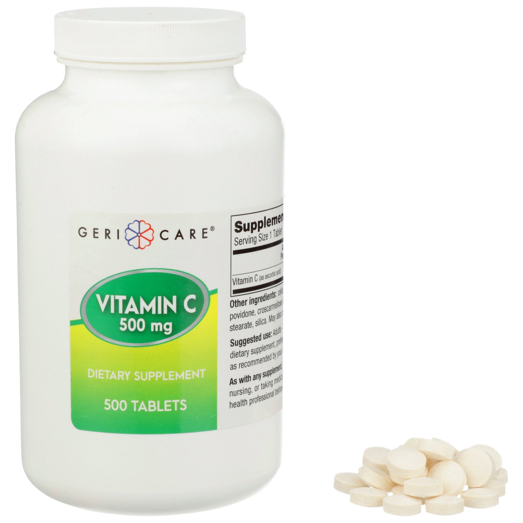 Geri-Care - Vitamin C Supplement Geri-Care® Ascorbic Acid 500 mg Strength Tablet 500 per Bottle [1/BT]
