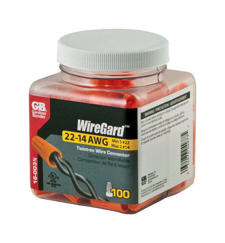 GARDNER BENDER - Gardner Bender WireGard 22-14 Ga. Copper Wire Wire Connectors Orange 100 pk