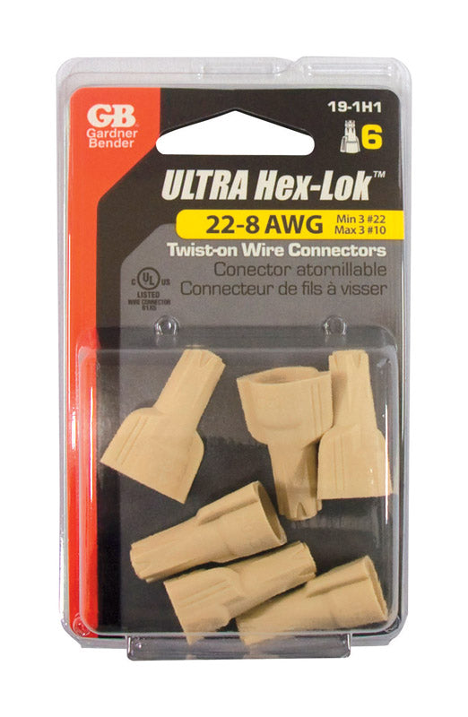 GARDNER BENDER - Gardner Bender Hex-Lok 22-8 Ga. Copper Wire Wire Connectors Tan 6 pk
