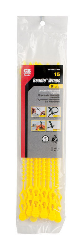 GARDNER BENDER - Gardner Bender 12 in. L Yellow Beaded Cable Tie 15 pk