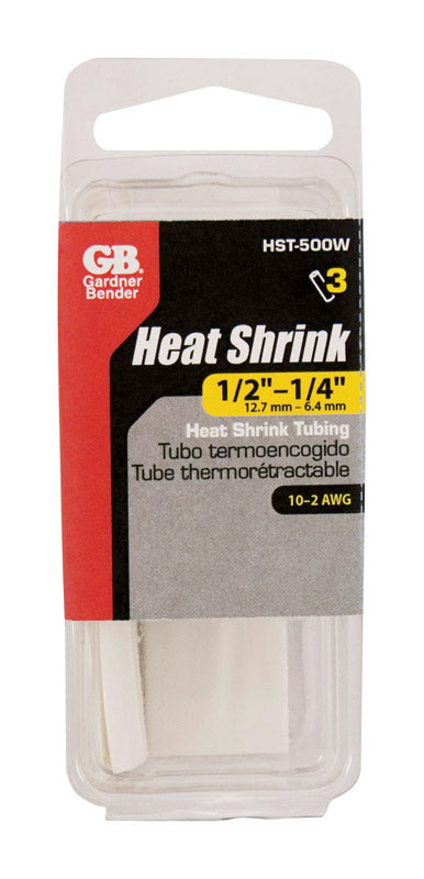 GARDNER BENDER - Gardner Bender 1/2 in. D Heat Shrink Tubing White 3 pk