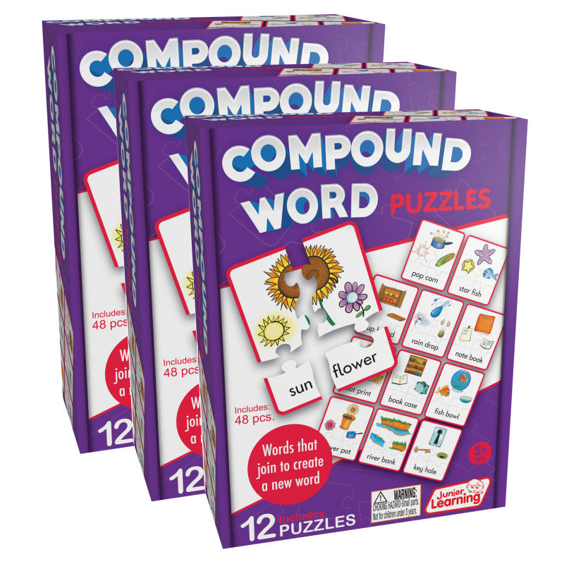 JUNIOR LEARNING - Compound Puzzles, 12 Per Set, 3 Sets
