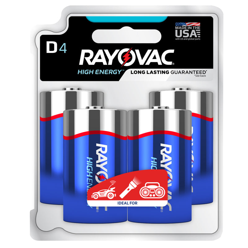 RAYOVAC - Rayovac High Energy D Alkaline Batteries 4 pk Carded