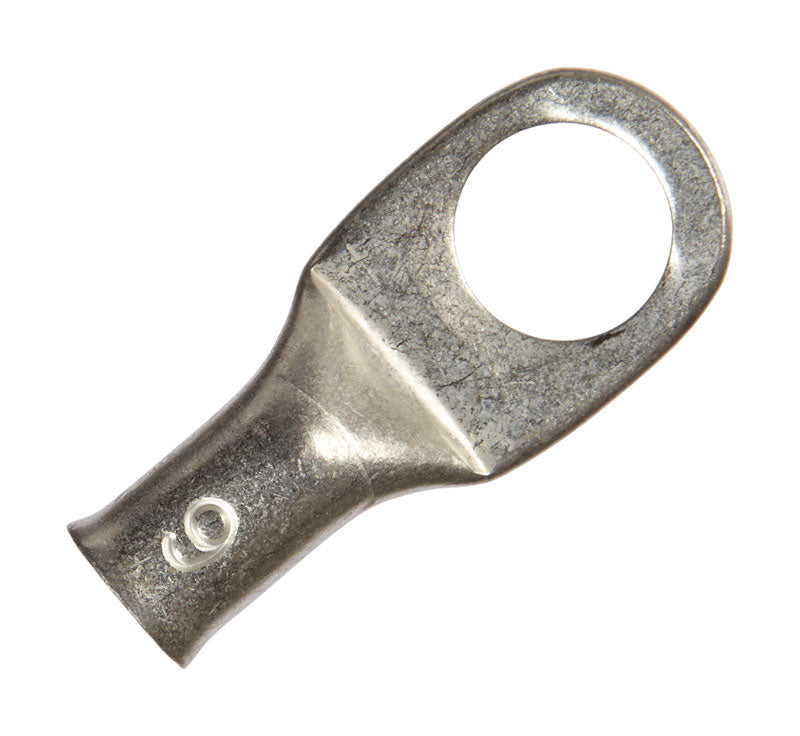 JANDORF - Jandorf 6 Ga. Uninsulated Wire Electrical Lug Silver 2 pk