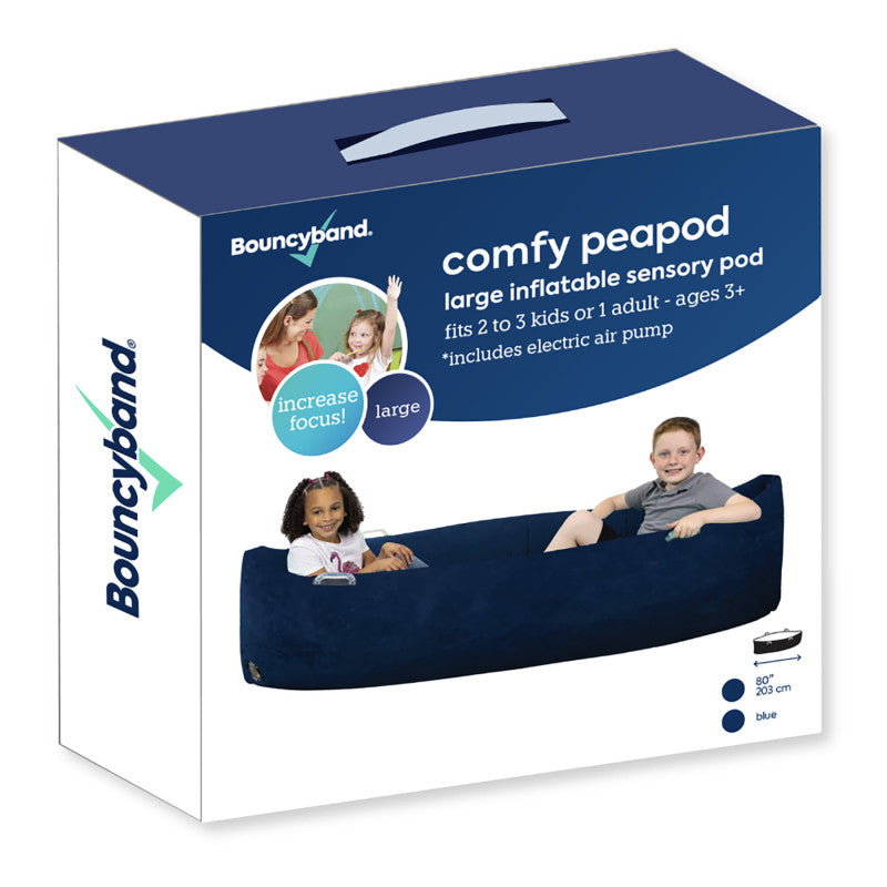 BOUNCYBAND - Comfy Peapod, Inflatable Sensory Pod , 80", Blue