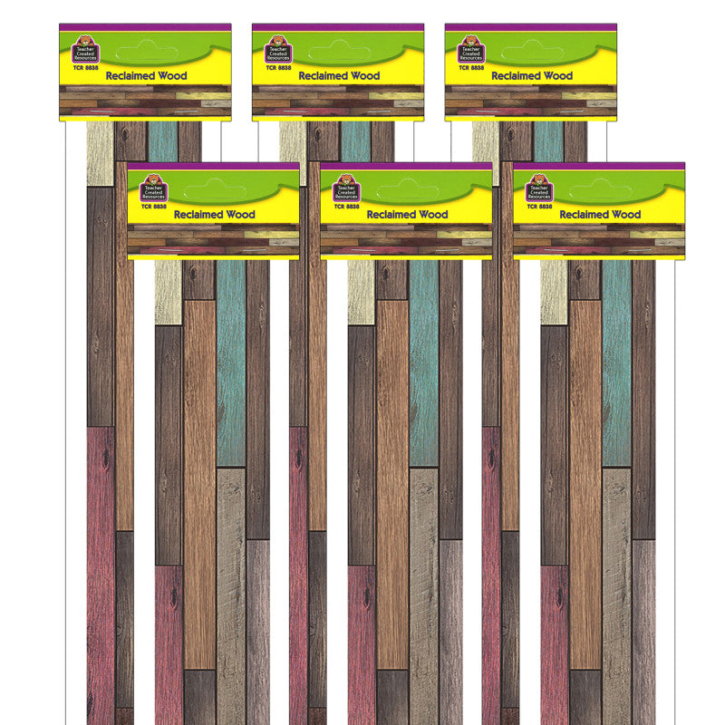 TEACHER CREATED RESOURCES - Home Sweet Classroom Reclaimed Wood Design Border Trim, 35 Feet Per Pack, 6 Packs