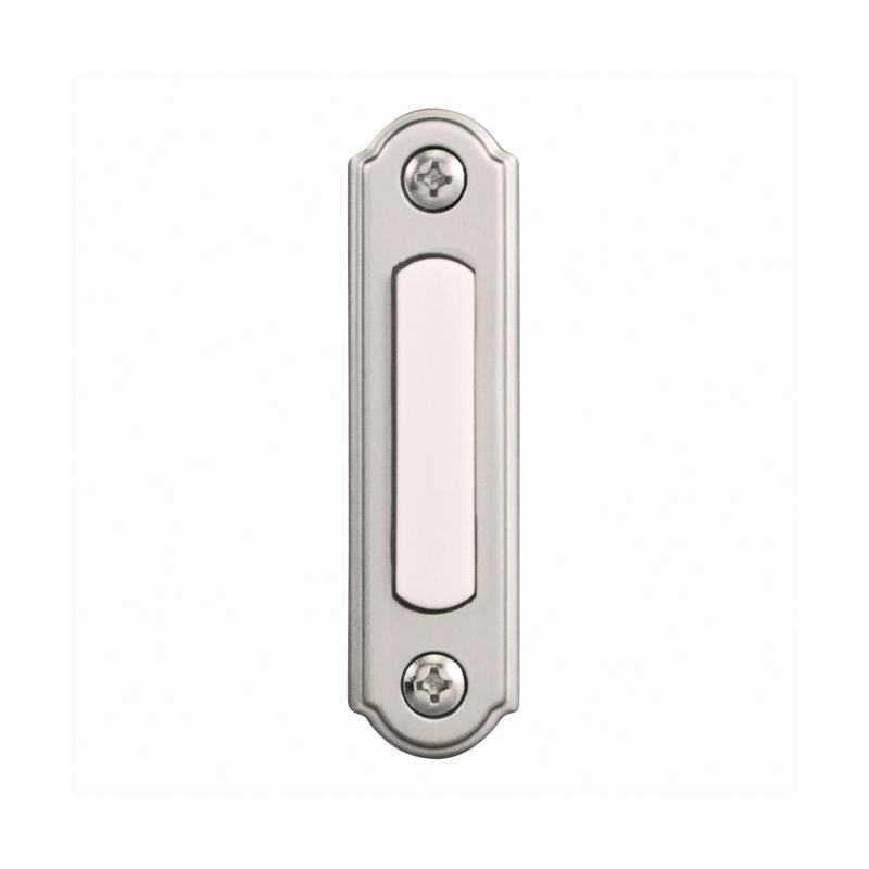 HEATH ZENITH - Heath Zenith Satin Nickel Silver Metal Wired Pushbutton Doorbell [18000217]