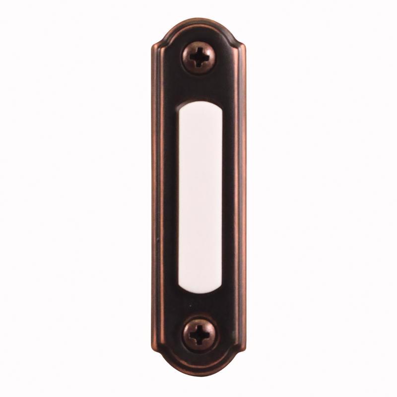 HEATH ZENITH - Heath Zenith Oil Rubbed Bronze Brown Metal Wired Pushbutton Doorbell