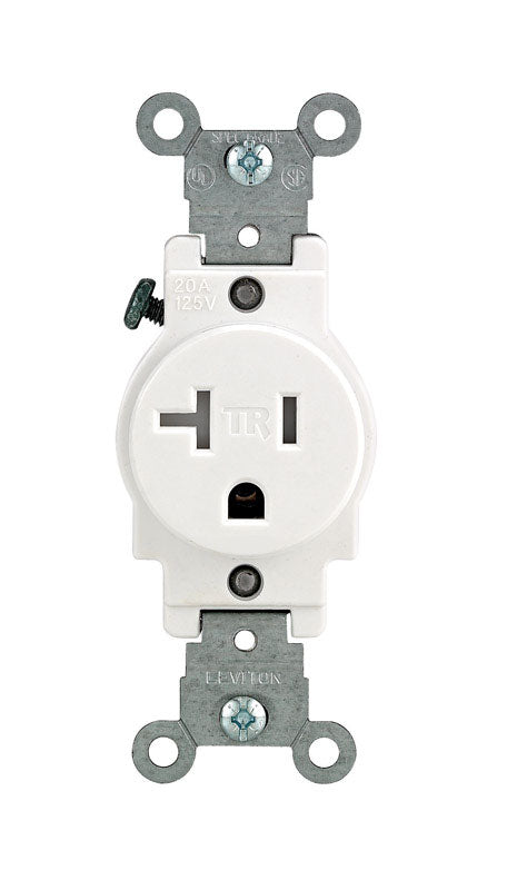 LEVITON - Leviton 20 amps 125 V Single White Outlet 5-20R 1 pk [T5020-0WS]