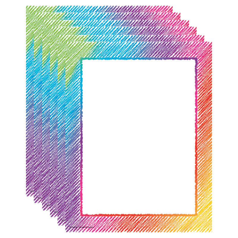 TEACHER CREATED RESOURCES - Colorful Scribble Computer Paper, 50 Sheets Per Pack, 6 Packs