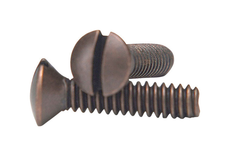 AMERTAC - Amertac No. 6 X 3/4 in. L Slotted Oval Head Wallplate Screws 10 pk [PSDB]