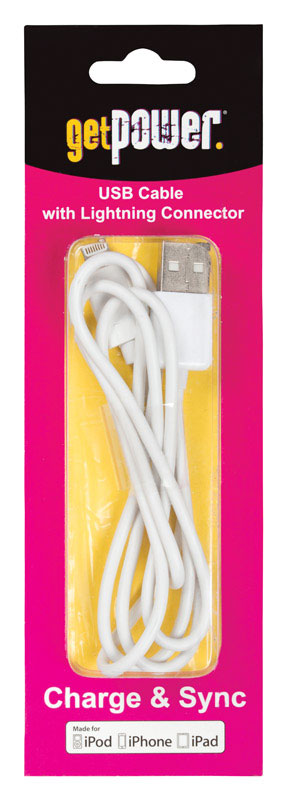 GETPOWER - GetPower 3 ft. L Lightning to USB Cables 1 pk