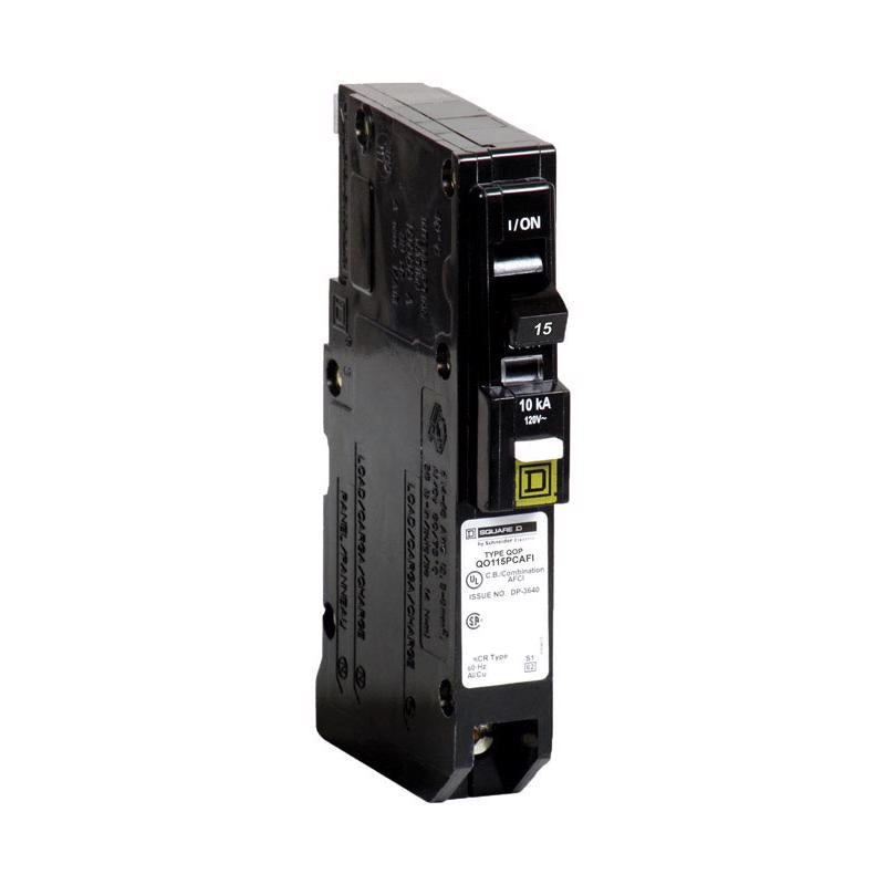 SQUARE D - Square D QO 15 amps Arc Fault/Ground Fault Single Pole Circuit Breaker [QO115PCAFIC]