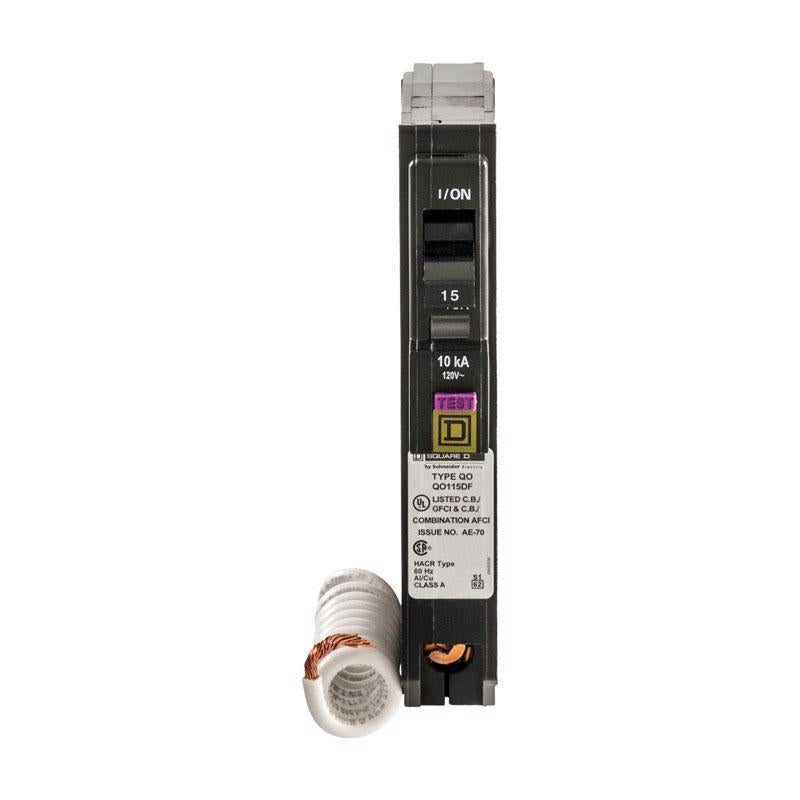 SQUARE D - Square D QO 15 amps Arc Fault/Ground Fault Single Pole Circuit Breaker [QO115DFC]