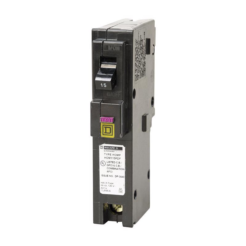 SQUARE D - Square D HomeLine 15 amps Arc Fault/Ground Fault Single Pole Circuit Breaker [HOM115PDFC]
