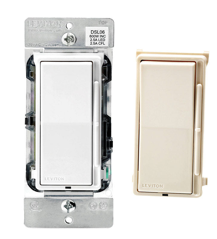 LEVITON - Leviton Decora Multicolored 600 W Rocker Dimmer Switch 1 pk
