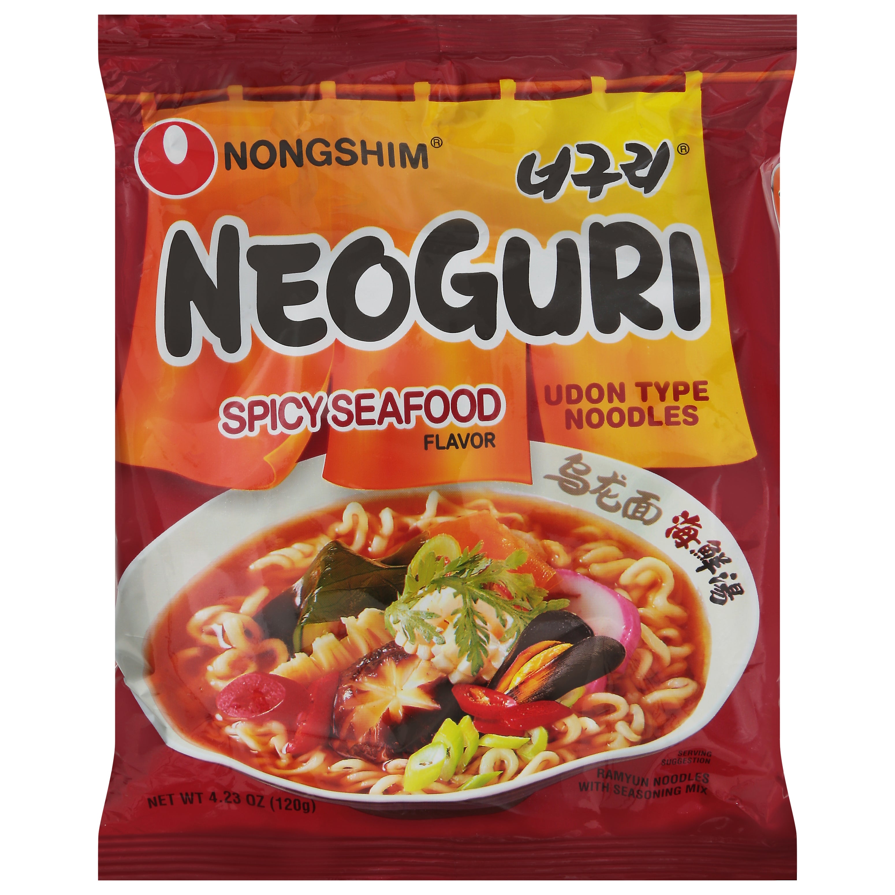 Nongshim Spicy Seafood Flavor Neoguri 4.23 oz - Case of 10