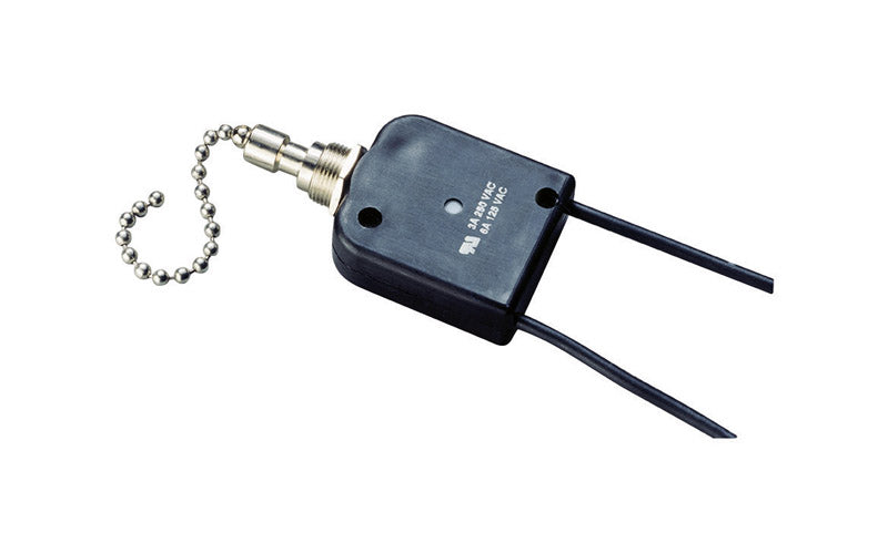 GARDNER BENDER - Gardner Bender 6 amps Pull Chain Switch Black/Silver 1 pk