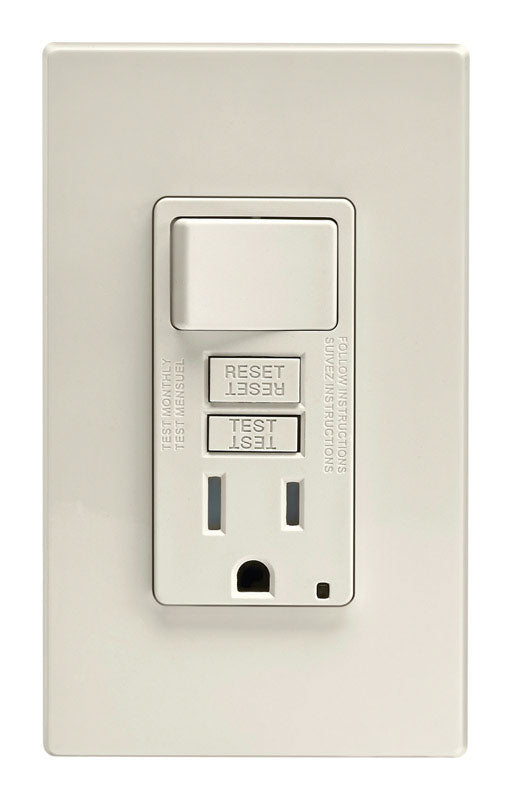 LEVITON - Leviton SmartlockPro 15 amps 125 V Light Almond Outlet/Wallplate 5-15R 1 pk