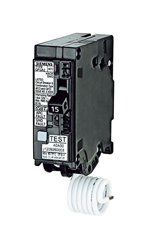 SIEMENS - Siemens 15 amps Dual Function Single Pole Circuit Breaker