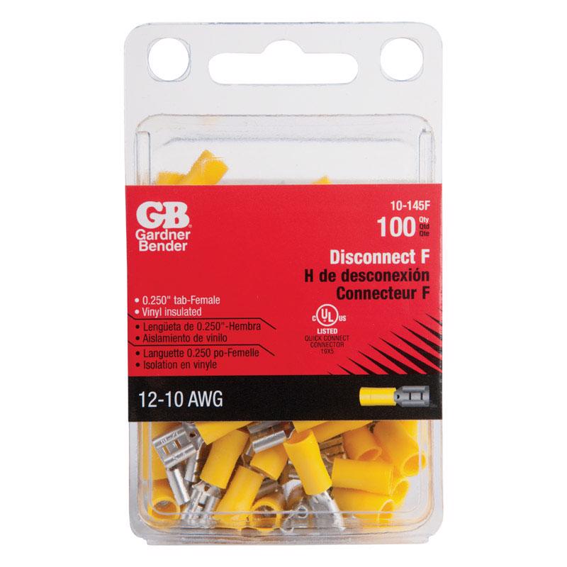 GARDNER BENDER - Gardner Bender 12-10 Ga. Insulated Wire Female Disconnect Yellow 100 pk