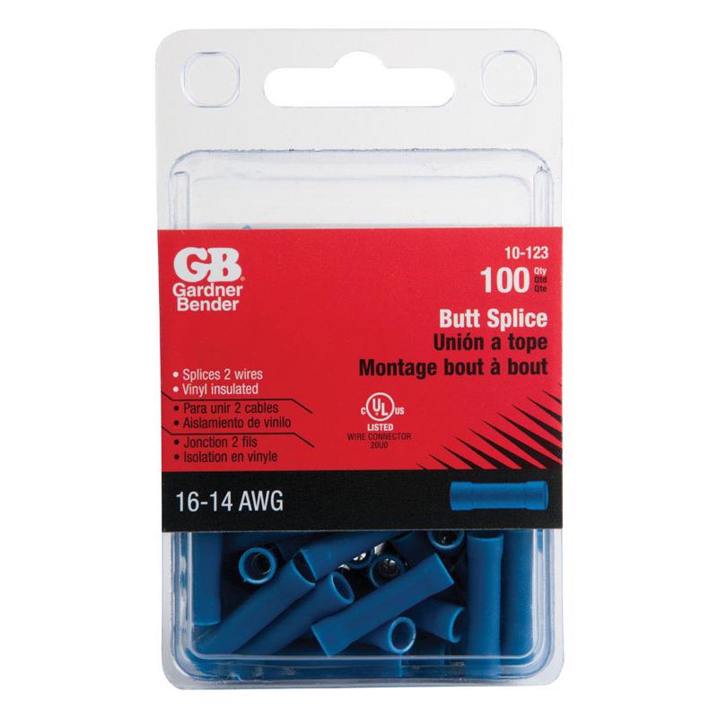 GARDNER BENDER - Gardner Bender 16-14 Ga. Insulated Wire Butt Splice Blue 100 pk