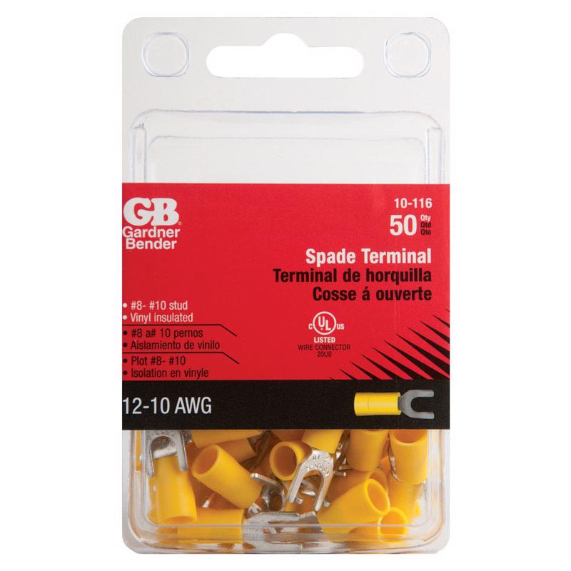 GARDNER BENDER - Gardner Bender 12-10 Ga. Insulated Wire Spade Terminal Yellow 50 pk