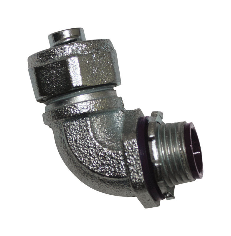 SIGMA ENGINEERED SOLUTIONS - Sigma Engineered Solutions 1/2 in. D Zinc-Plated Iron 90 Degree Connector For Liquid Tight 1 pk