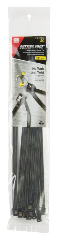 GARDNER BENDER - Gardner Bender 11 in. L Black Self-Cutting Cable Tie 20 pk