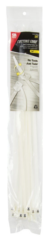 GARDNER BENDER - Gardner Bender 14 in. L Clear Self-Cutting Cable Tie 20 pk