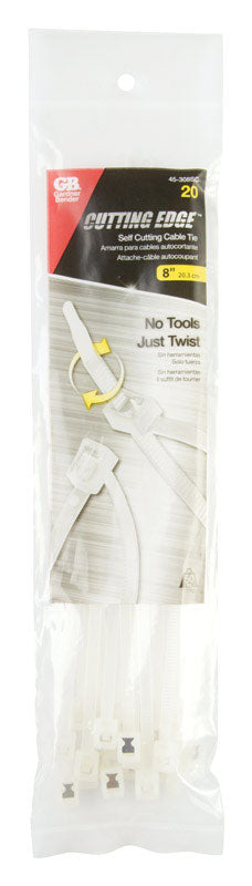 GARDNER BENDER - Gardner Bender 8 in. L Clear Self-Cutting Cable Tie 20 pk