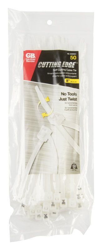 GARDNER BENDER - Gardner Bender 8 in. L Clear Self-Cutting Cable Tie 50 pk