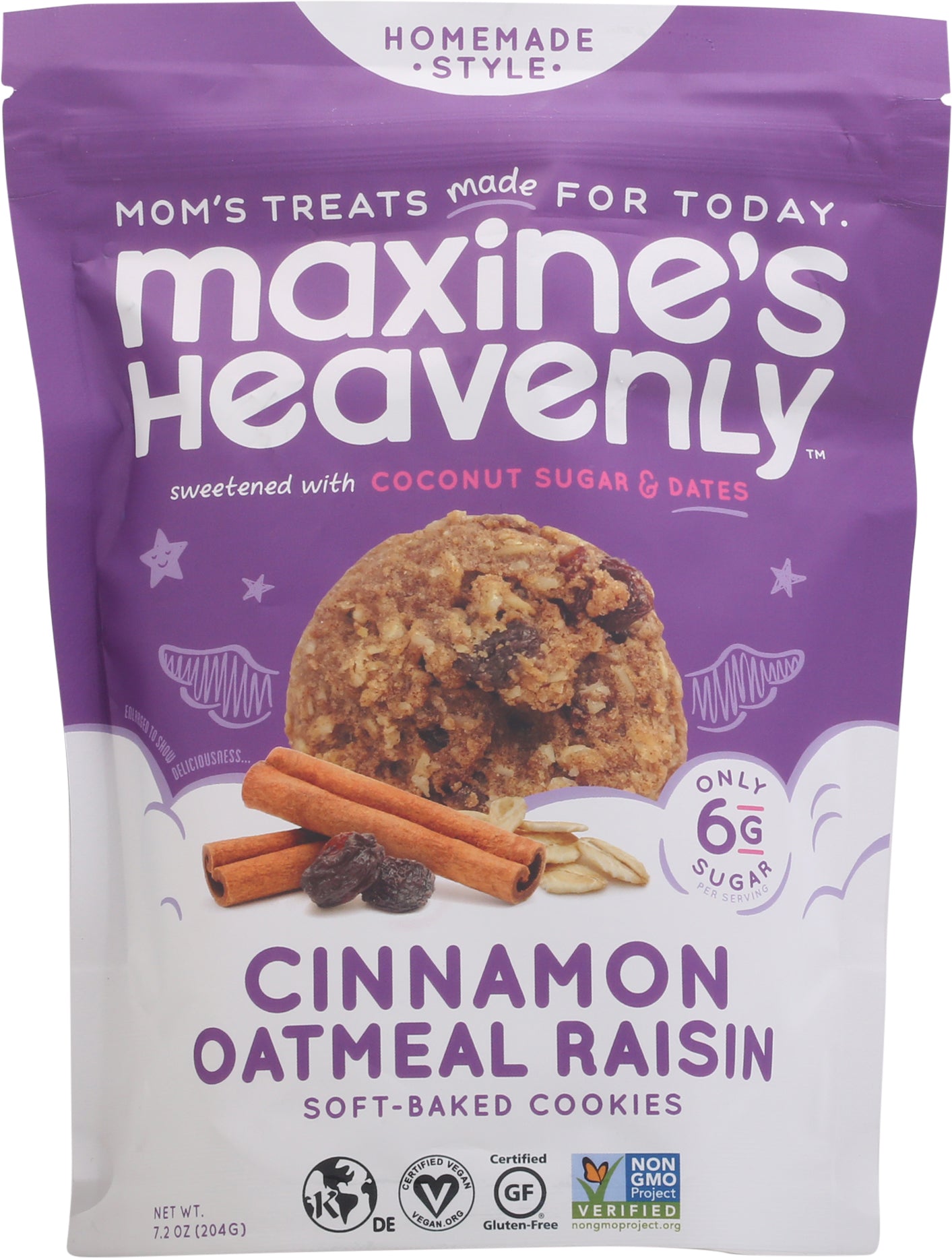 Maxine's Heavenly Homemade Style Soft-Baked Cinnamon Oatmeal Raisin Cookies 7.2 oz - Case of 8