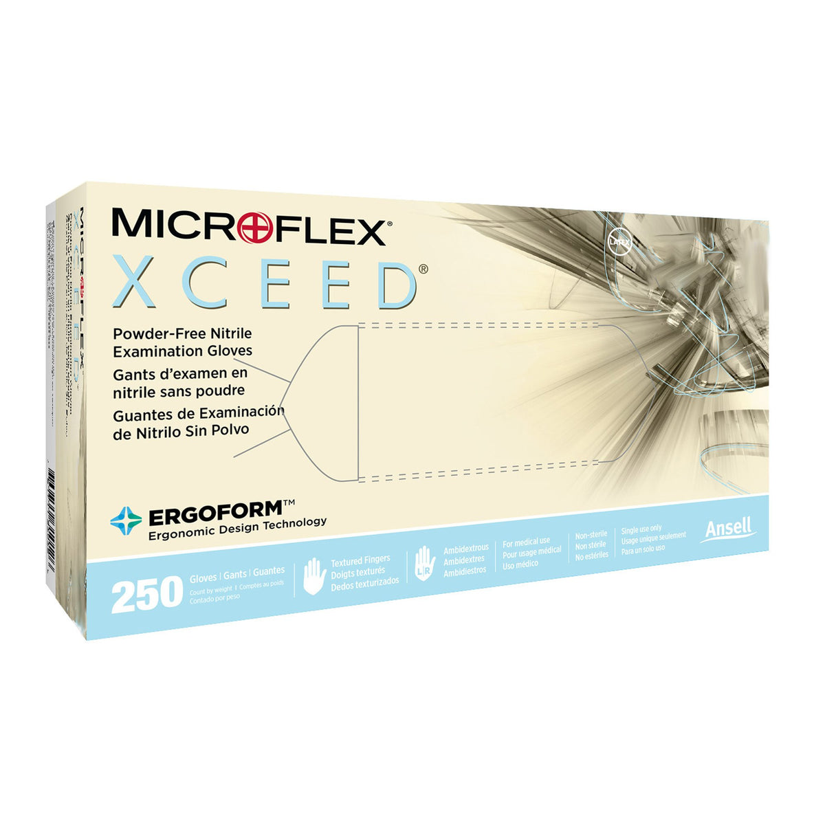 Microflex Medical - Exam Glove XCEED™ Small NonSterile Nitrile Standard Cuff Length Textured Fingertips Blue Not Rated [250/BX]