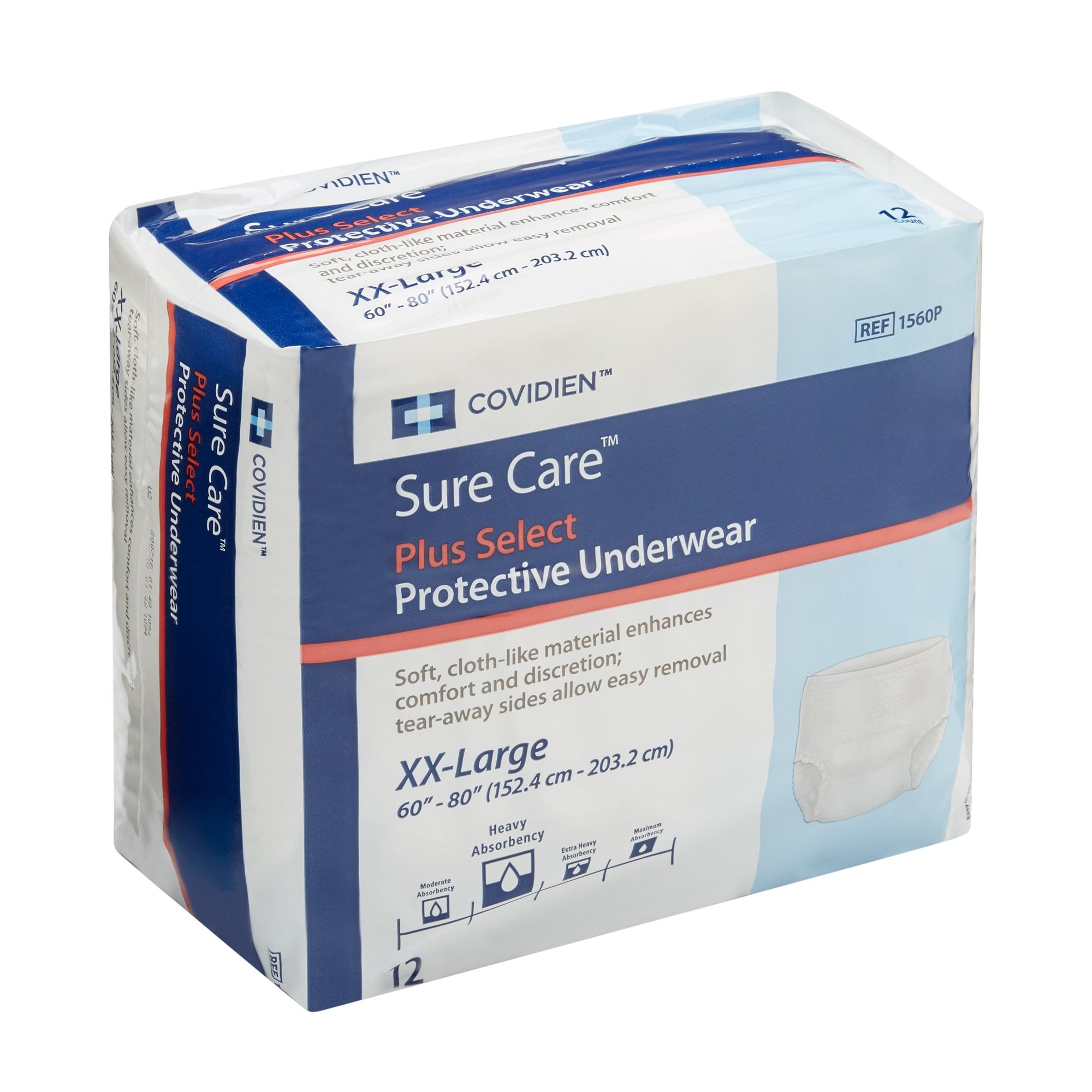 Cardinal - Unisex Adult Absorbent Underwear Sure Care™ Plus Select Pull On with Tear Away Seams 2X-Large Disposable Heavy Absorbency [12/BG]