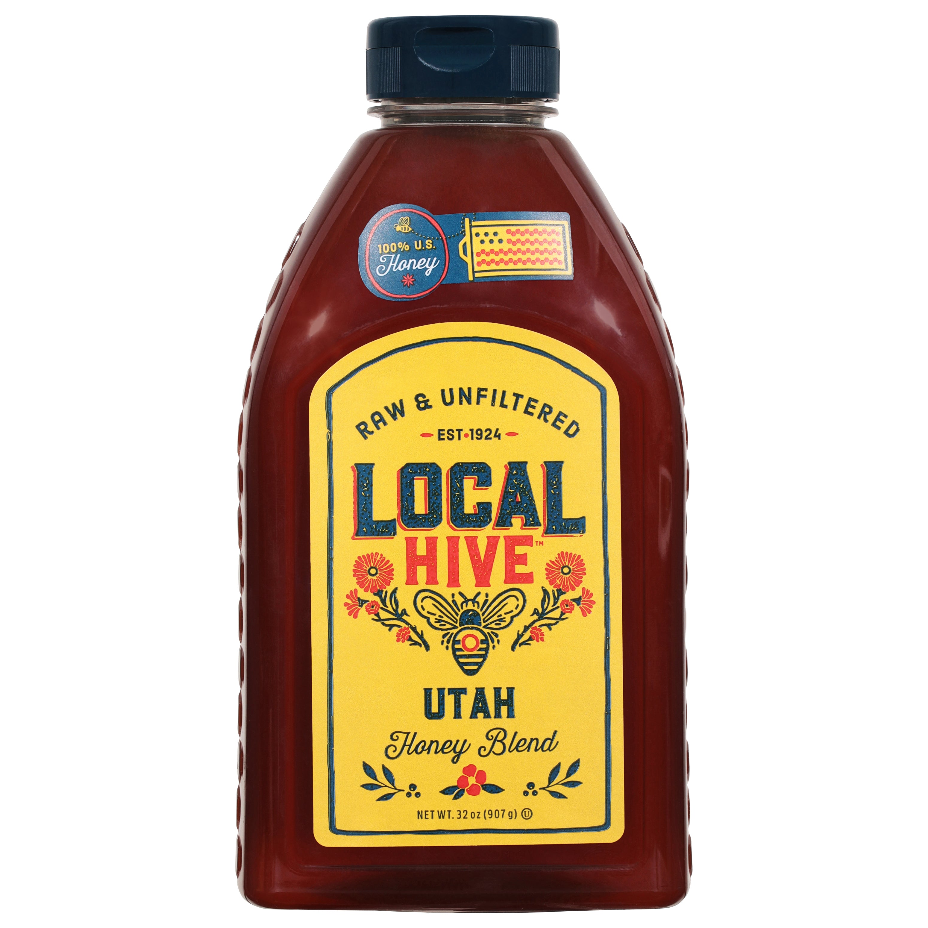 Local Hive Utah Raw & Unfiltered Honey Blend - Case of 6 - 32 oz