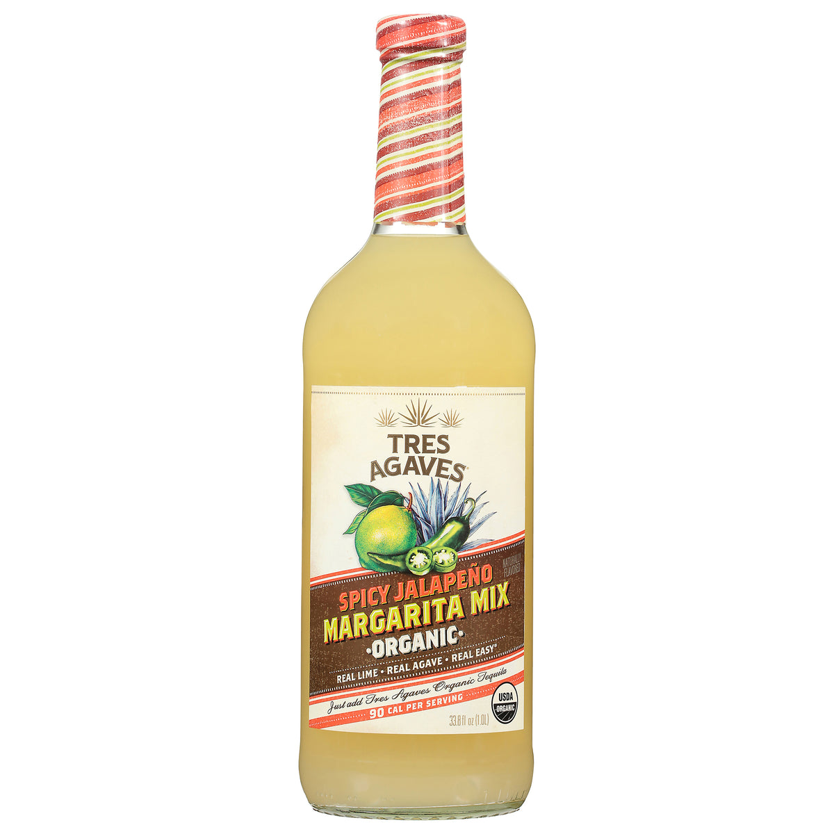 Tres Agaves Organic Spicy Jalapeno Margarita Mix 33.8 fl oz - Case of 12