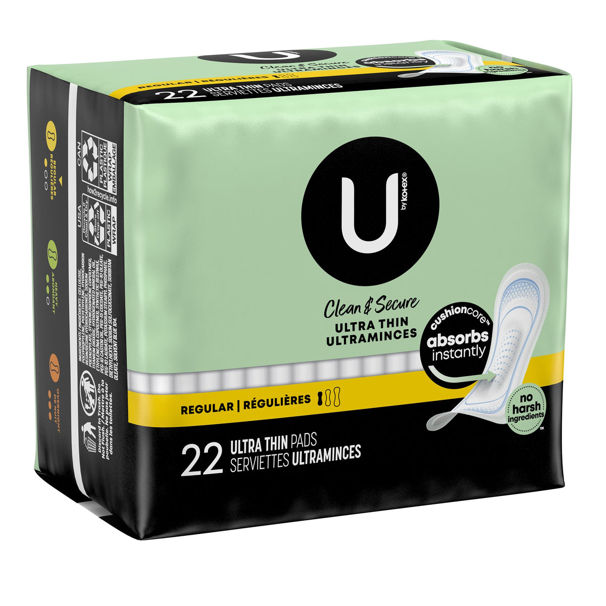 Kimberly Clark - Feminine Pad U by Kotex® Ultra Thin Regular Absorbency [22/BG]