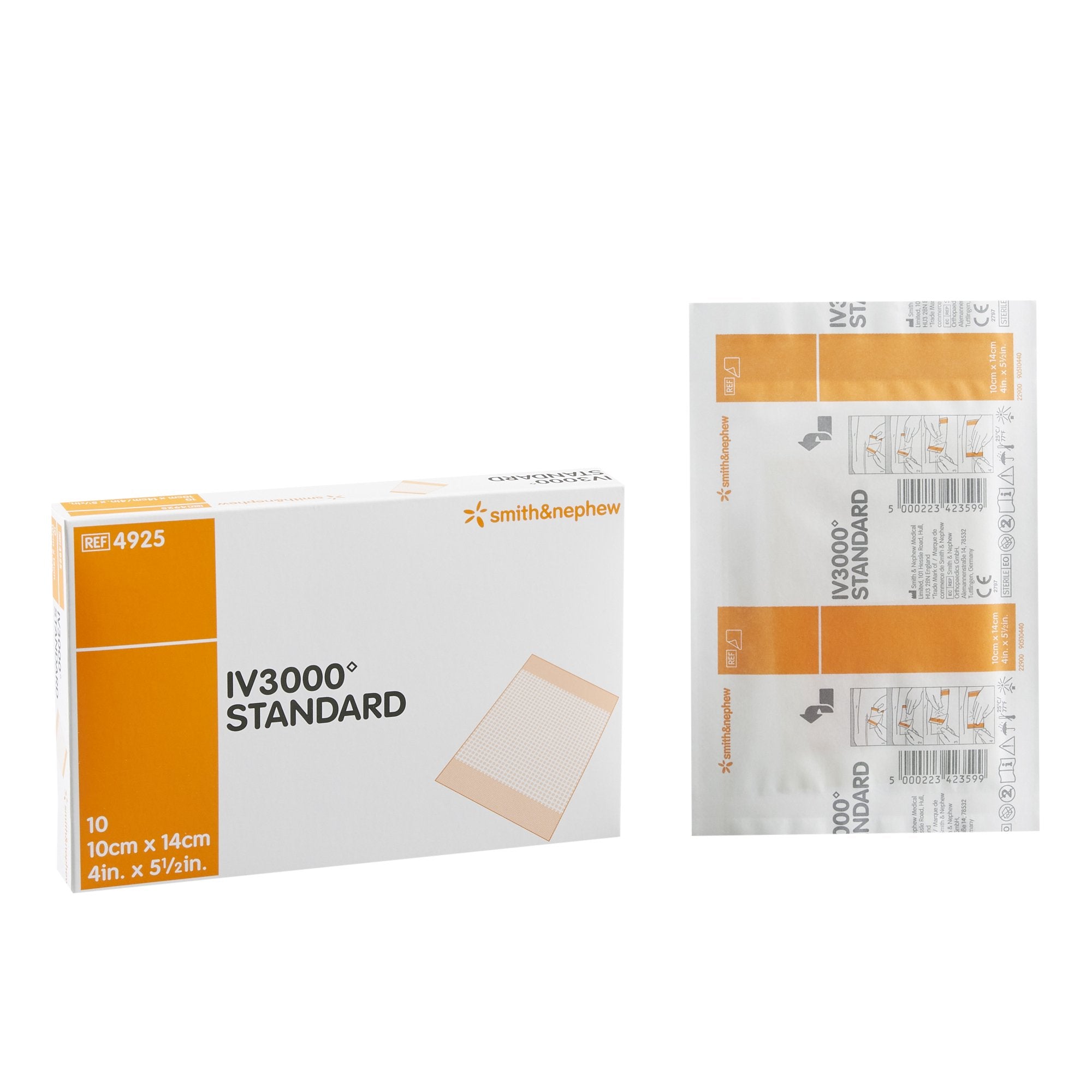 Smith & Nephew - Catheter Securement Dressing IV3000™ Film 4 X 5 Inch Sterile [10/BX]