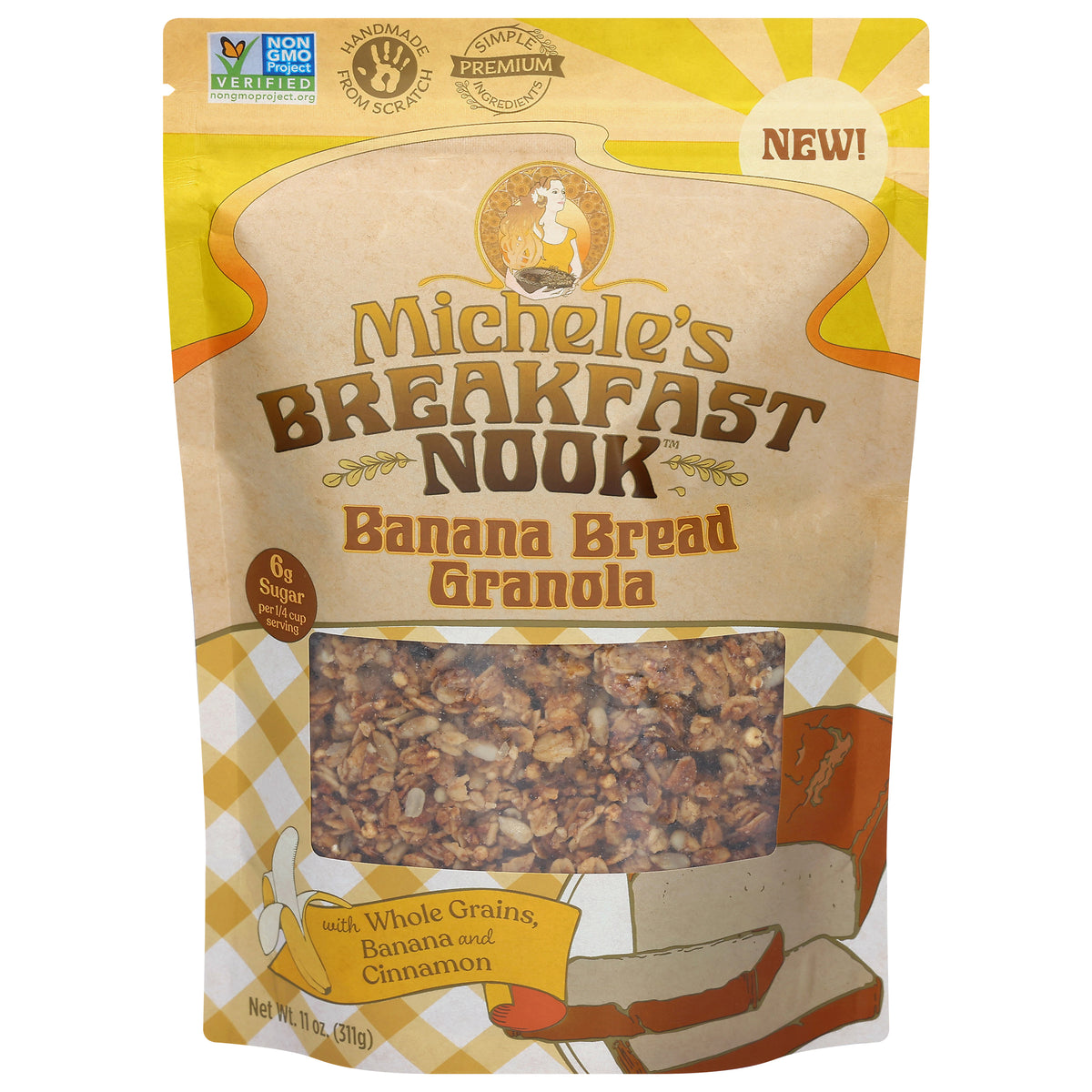 Michele's Breakfast Nook Banana Bread Granola 11 oz - Case of 6