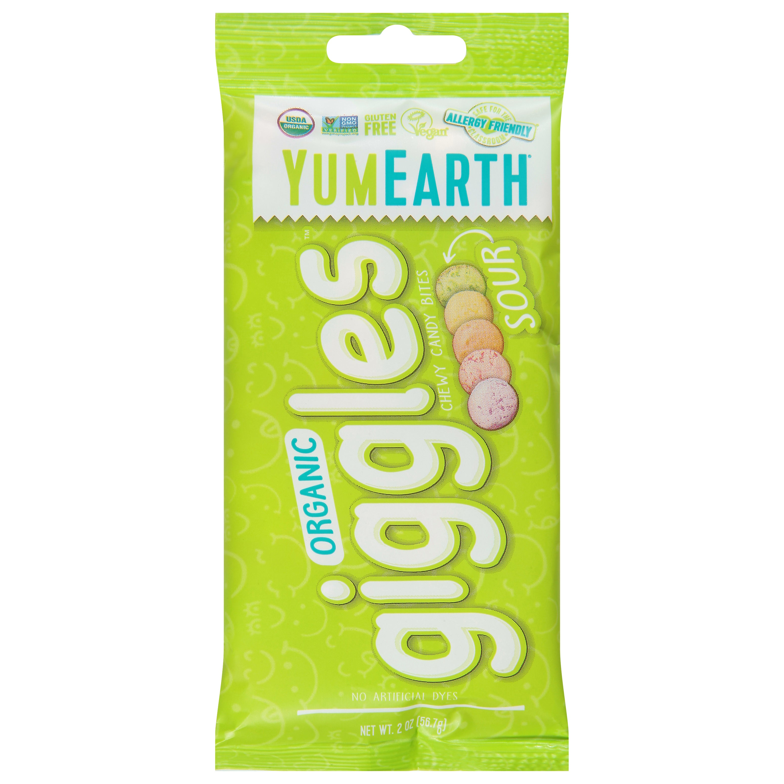 YumEarth Giggles Organic Sour Chewy Candy Bites 2 oz - Case of 12