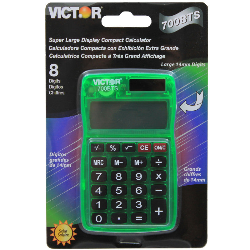 8 Digit Pocket Calculator in Ass't Translucent Bright Colors