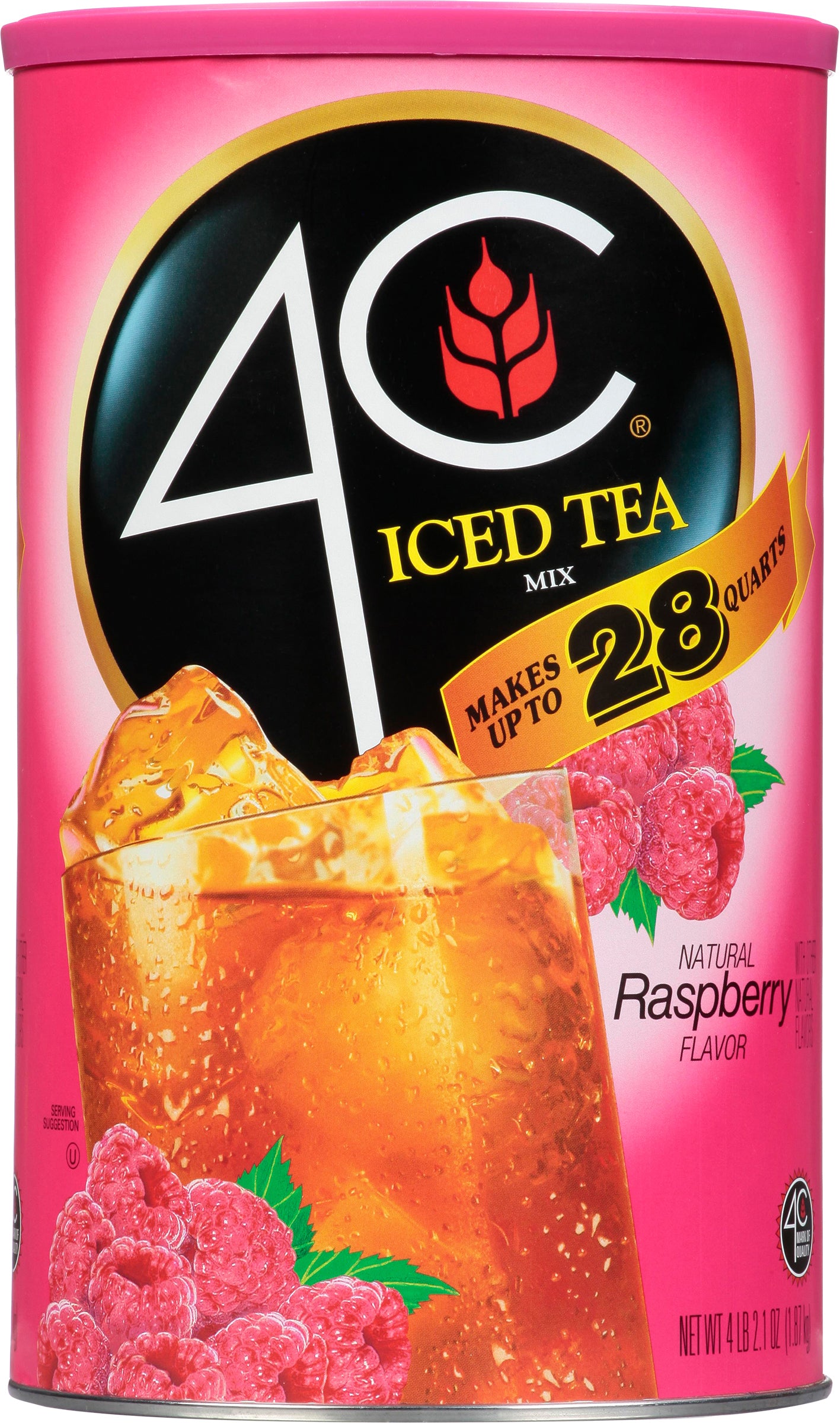 4C Raspberry Iced Tea Mix 66.1 oz - Case of 3